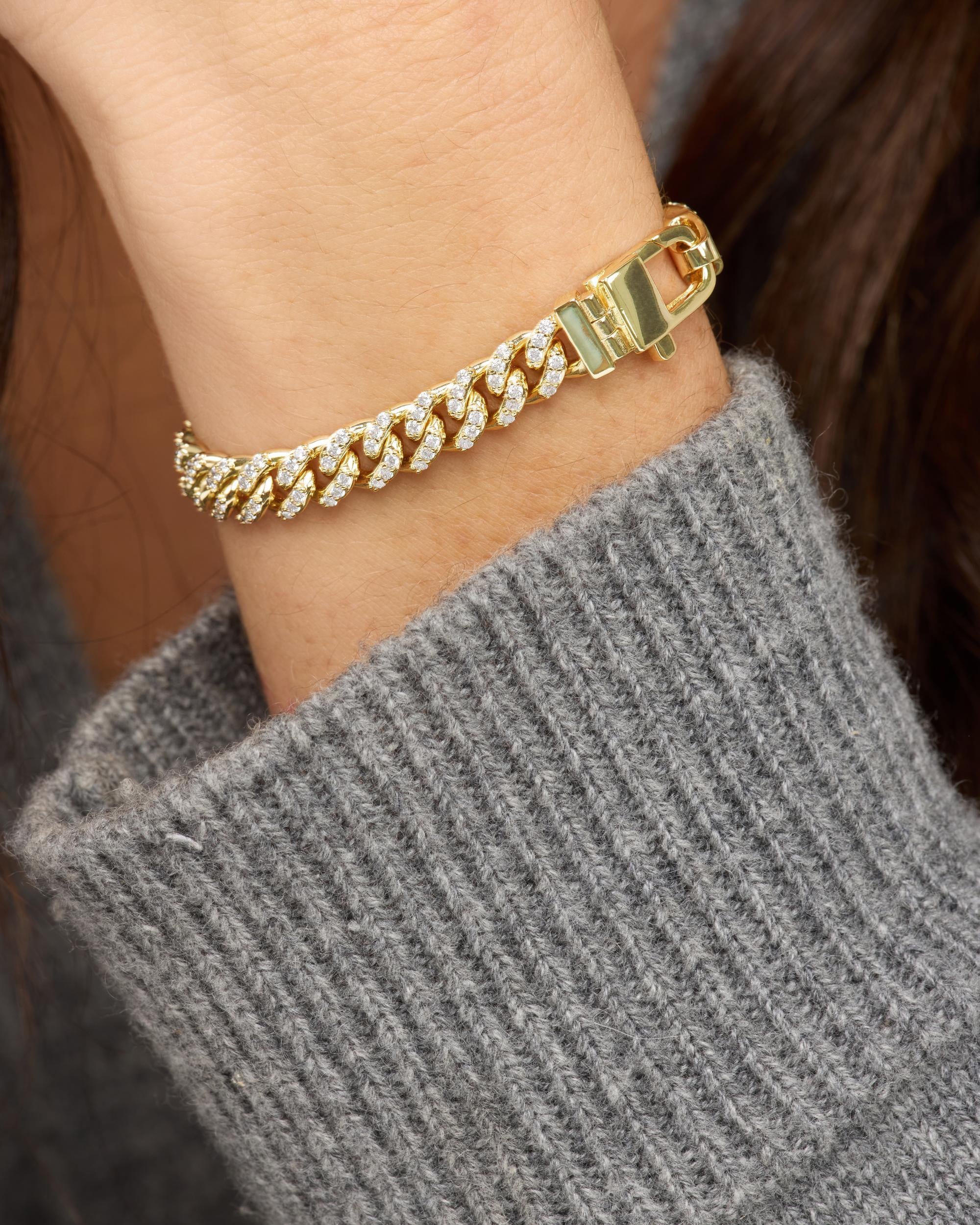 Pavé Julian Cuban Chain Bracelet 6.8mm - alternate view